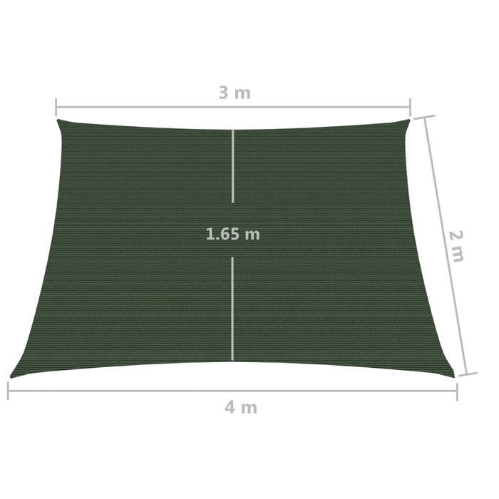 Vela Parasole 160 g/m² Verde Scuro 3/4x2 m in HDPE