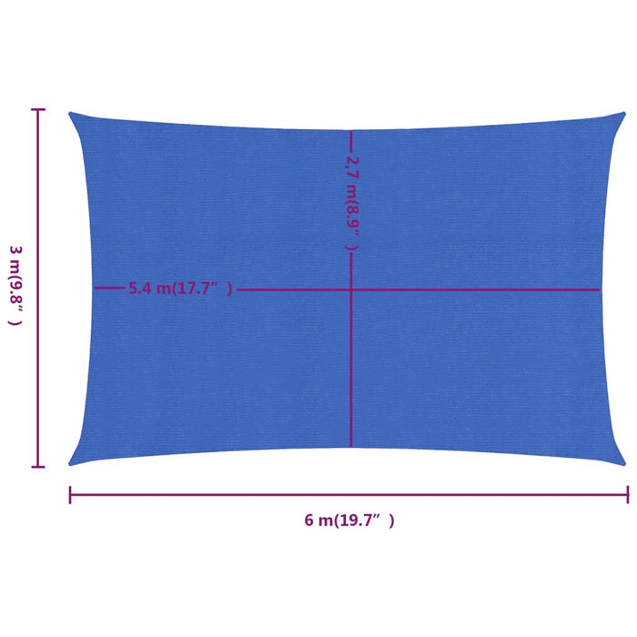 Vela Parasole 160 g/m² Rettangolare Blu 3x6 m in HDPE 311515