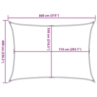 Vela Parasole 160 g/m² Rettangolare Blu 6x8 m in HDPE 311525