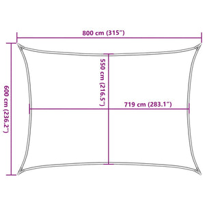 Vela Parasole 160 g/m² Rettangolare Blu 6x8 m in HDPE 311525