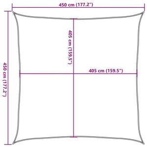 Vela Parasole 160 g/m² Quadrata Giallo 4,5x4,5 m in HDPE 311552