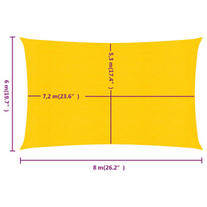 Vela Parasole 160 g/m² Rettangolare Giallo 6x8 m in HDPE 311580