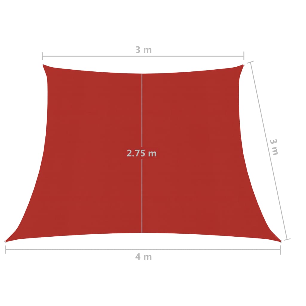 Vela Parasole 160 g/m² Rossa 3/4x3 m in HDPE 311654