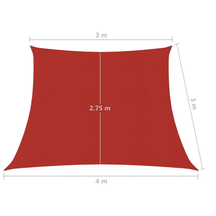 Vela Parasole 160 g/m² Rossa 3/4x3 m in HDPE 311654