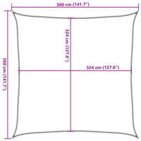 Vela Parasole 160 g/m² Arancione 3,6x3,6 m in HDPE 311660