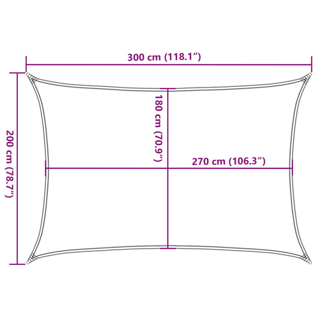 Vela Parasole 160 g/m² Arancione 2x3 m in HDPE 311667