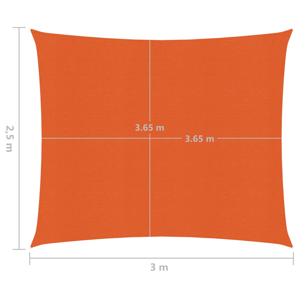 Vela Parasole 160 g/m² Arancione 2,5x3 m in HDPE cod mxl 21841