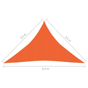 Vela Parasole 160 g/m² Arancione 3,5x3,5x4,9 m in HDPE