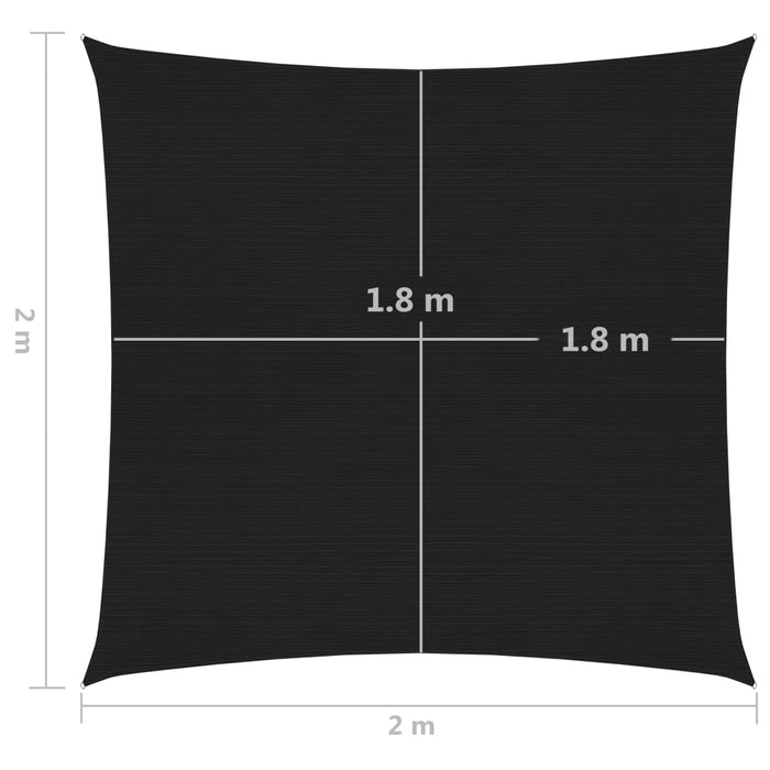 Vela Parasole 160 g/m² Nera 2x2 m in HDPE