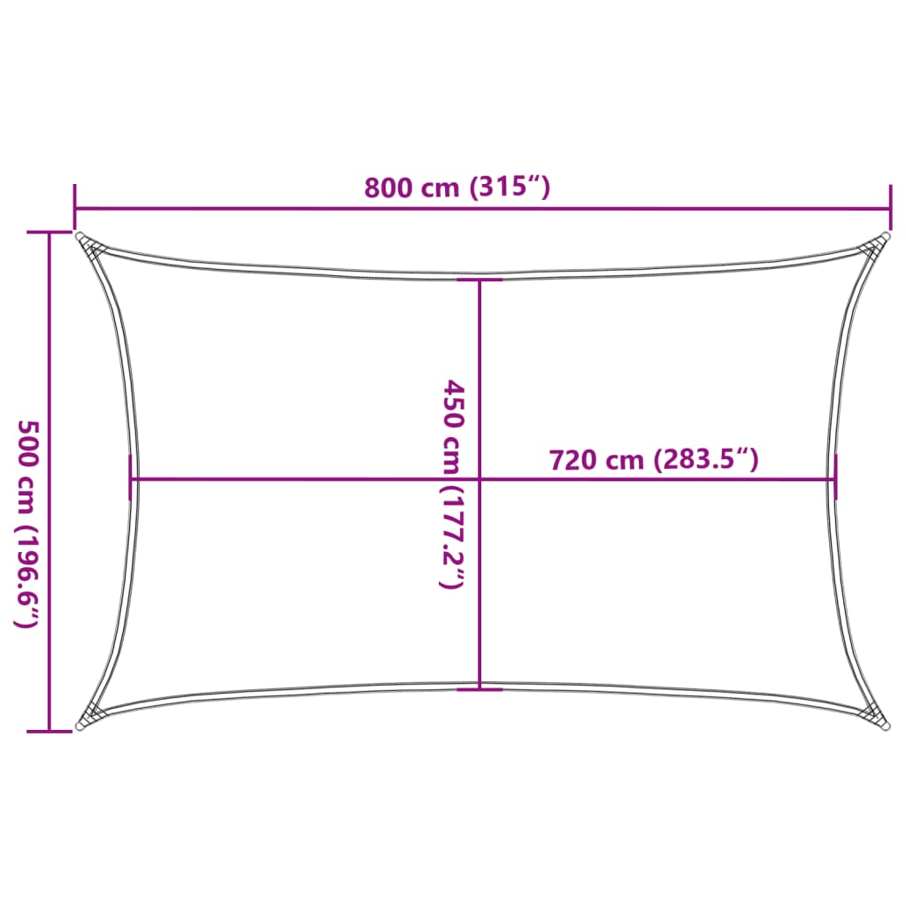 Vela Parasole 160 g/m² Nera 5x8 m in HDPE 311743