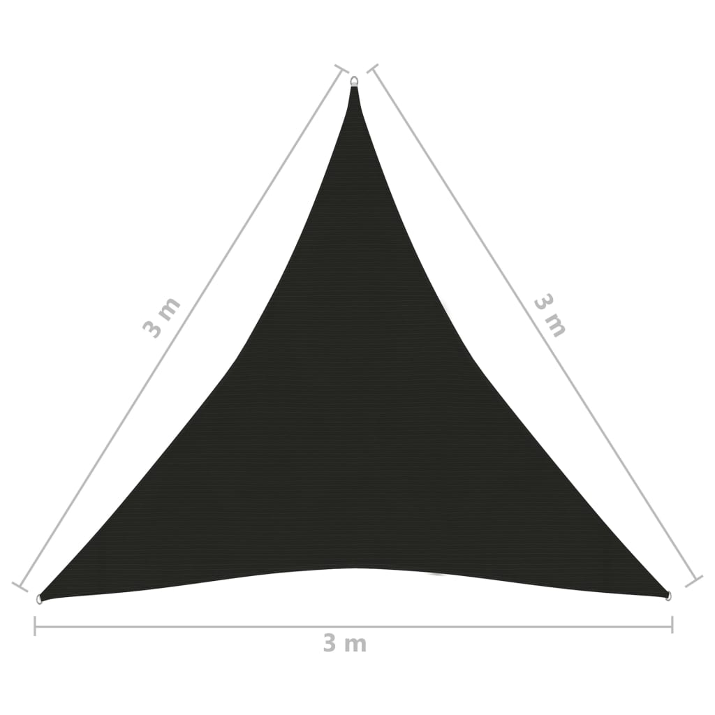 Vela Parasole 160 g/m² Nera 3x3x3 m in HDPE 311747