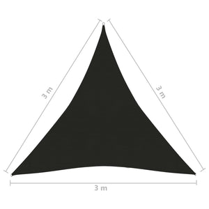 Vela Parasole 160 g/m² Nera 3x3x3 m in HDPE 311747