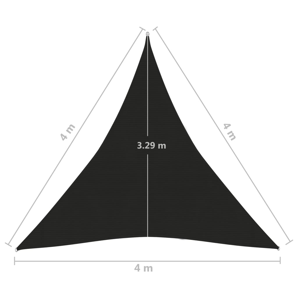 Vela Parasole 160 g/m² Nera 4x4x4 m in HDPE