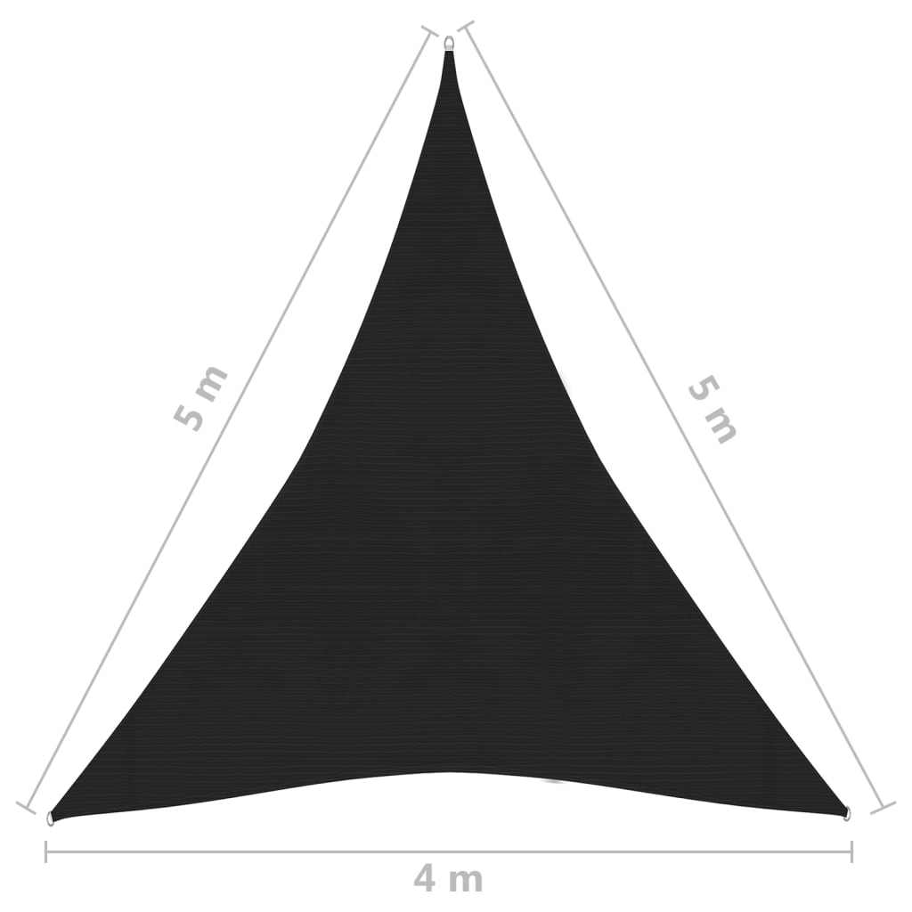 Vela Parasole 160 g/m² Nera 4x5x5 m in HDPE