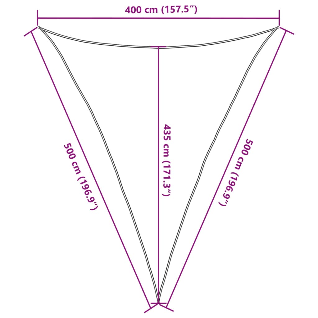 Vela Parasole 160 g/m² Nera 4x5x5 m in HDPE 311756