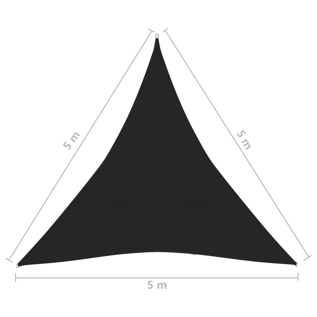 Vela Parasole 160 g/m² Nera 5x5x5 m in HDPE