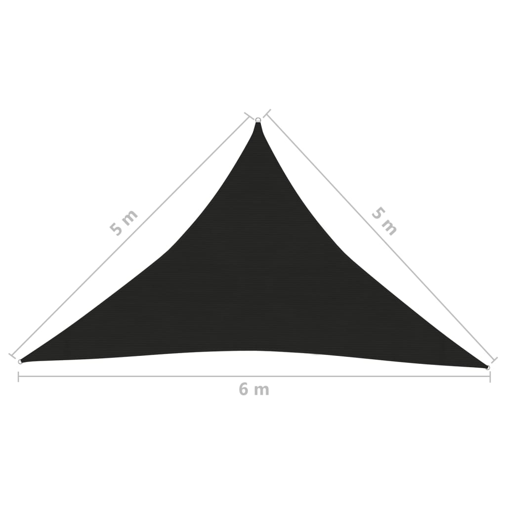 Vela Parasole 160 g/m² Nera 5x5x6 m in HDPE