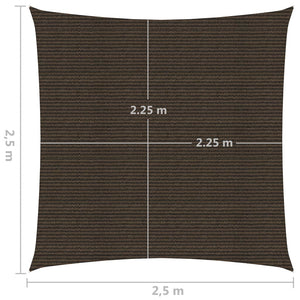 Vela Parasole 160 g/m² Marrone 2,5x2,5 m in HDPE 311768