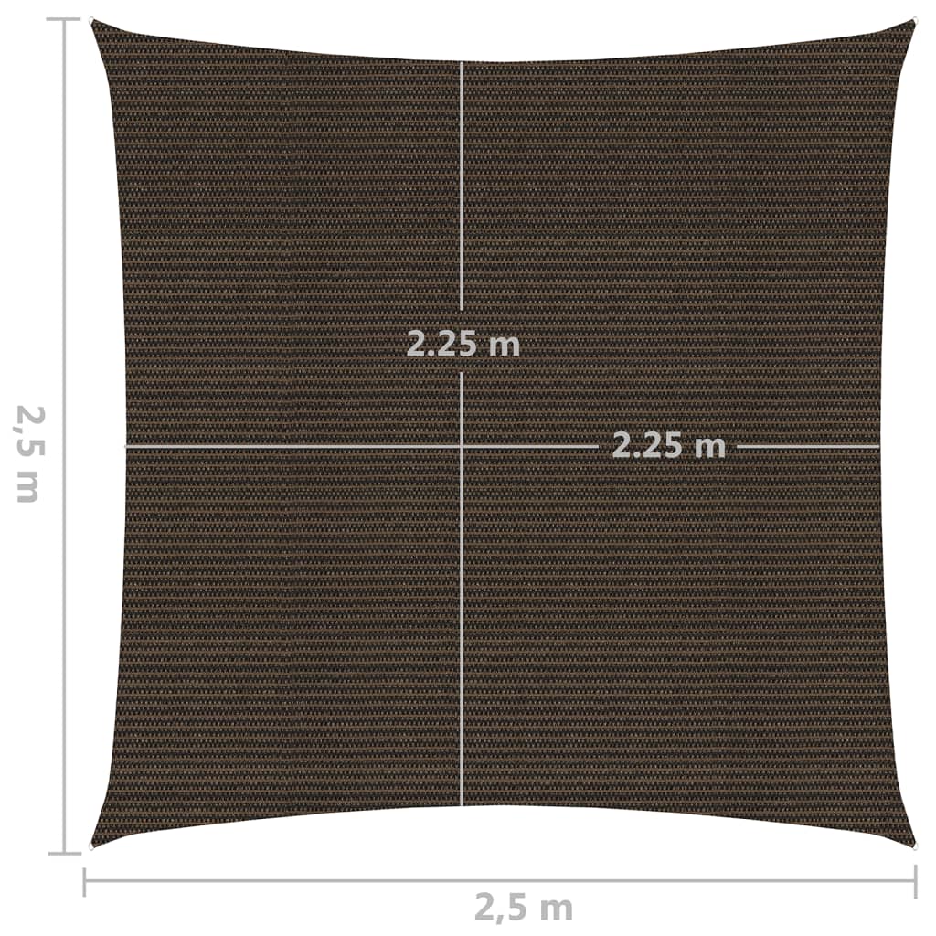 Vela Parasole 160 g/m² Marrone 2,5x2,5 m in HDPE cod mxl 20571