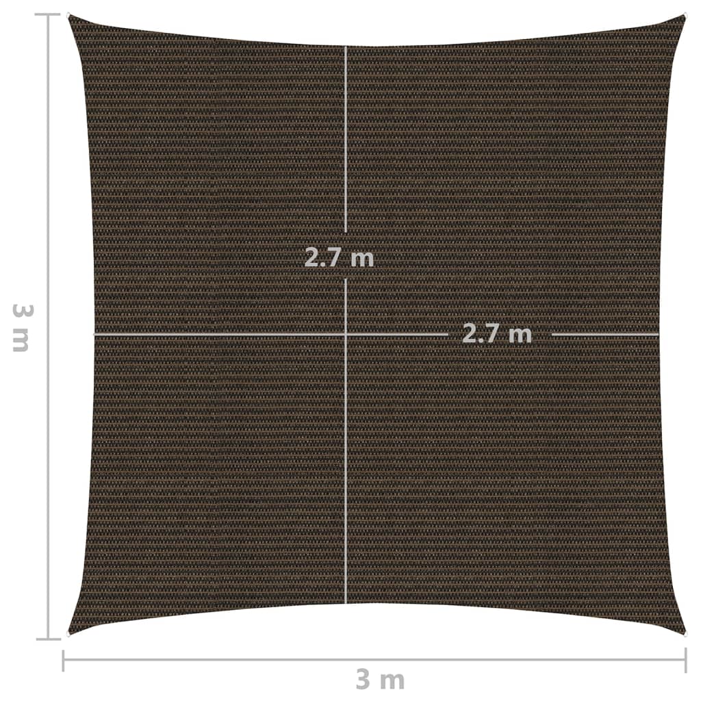 Vela Parasole 160 g/m² Marrone 3x3 m in HDPE 311769