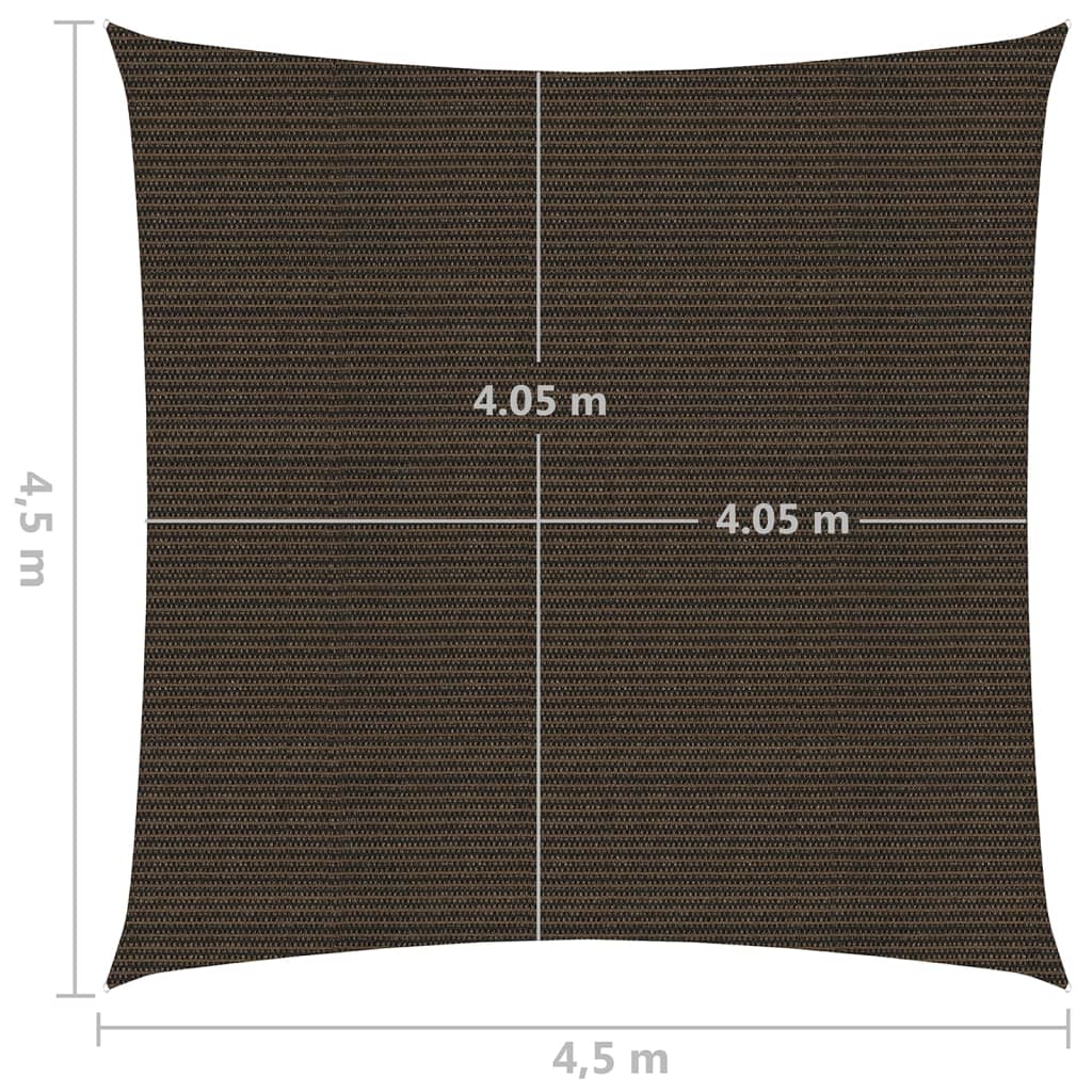 Vela Parasole 160 g/m² Marrone 4,5x4,5 m in HDPE  