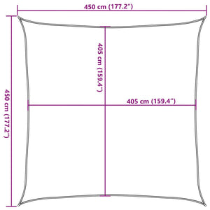 Vela Parasole 160 g/m² Marrone 4,5x4,5 m in HDPE 311772