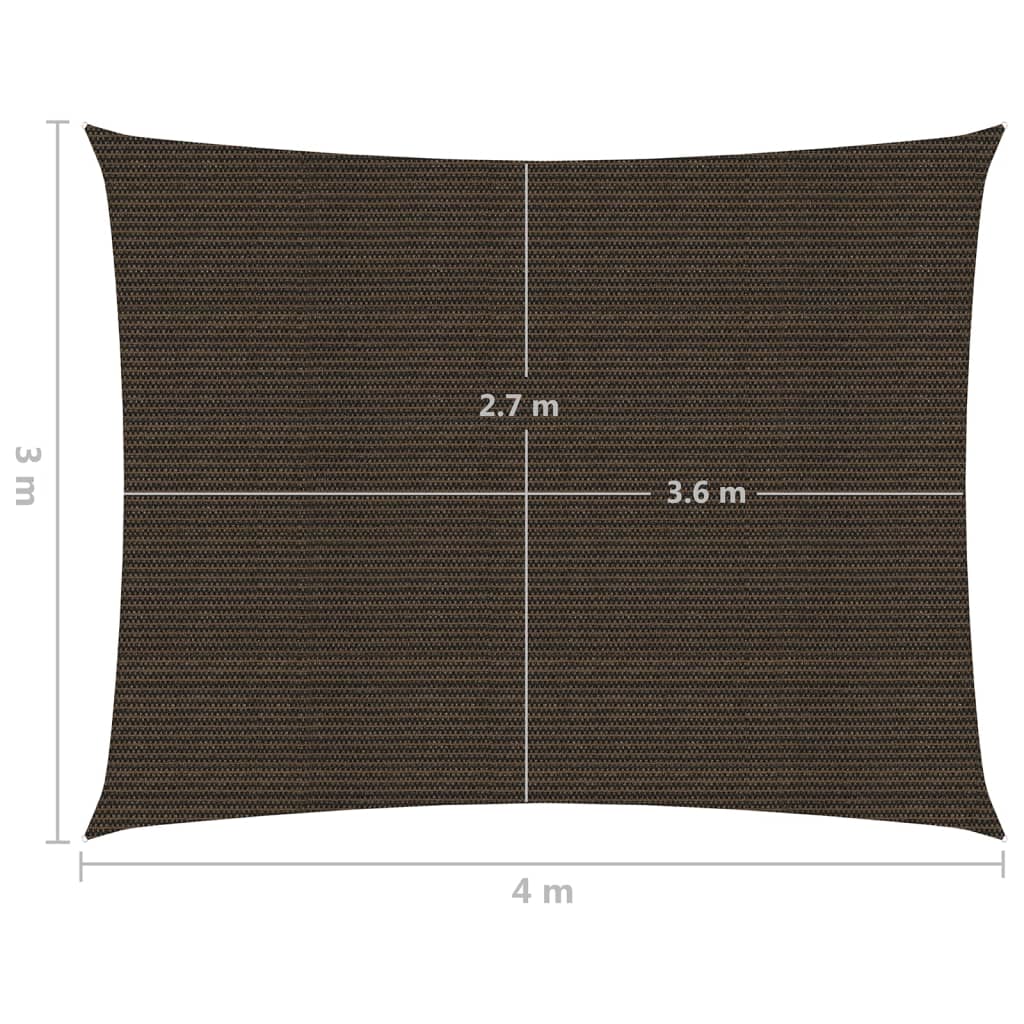 Vela Parasole 160 g/m² Marrone 3x4 m in HDPE 311787