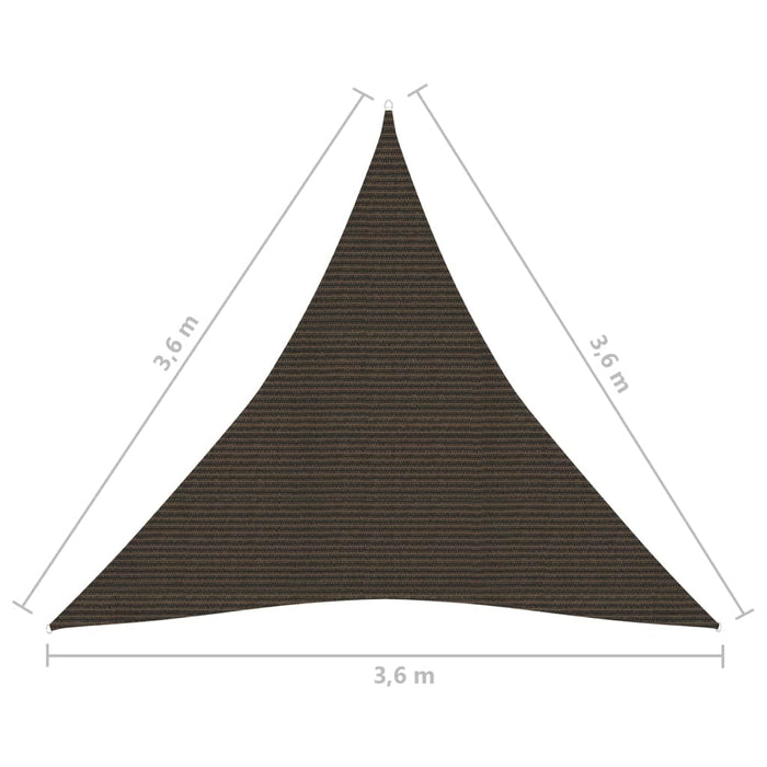 Vela Parasole 160 g/m² Marrone 3,6x3,6x3,6 m in HDPE