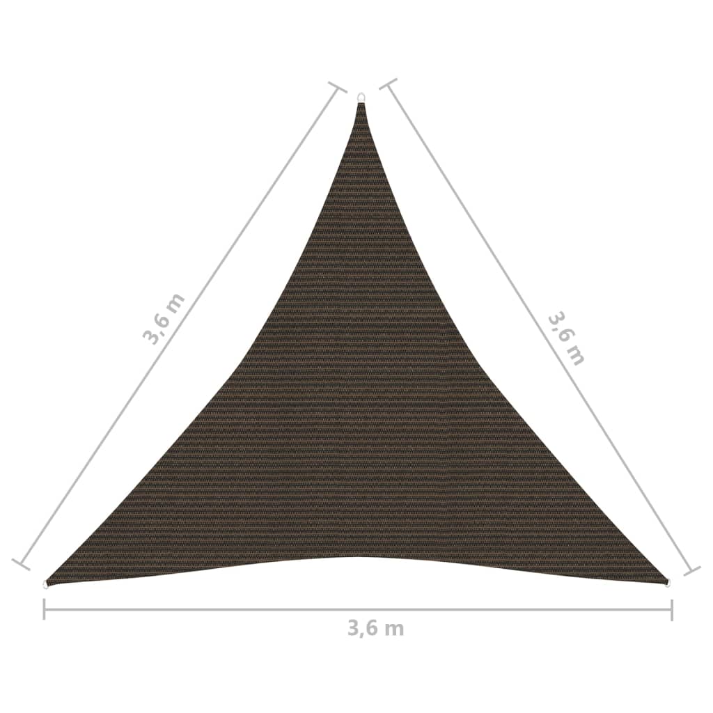 Vela Parasole 160 g/mq Marrone 3,6x3,6x3,6 m in HDPE cod 11094