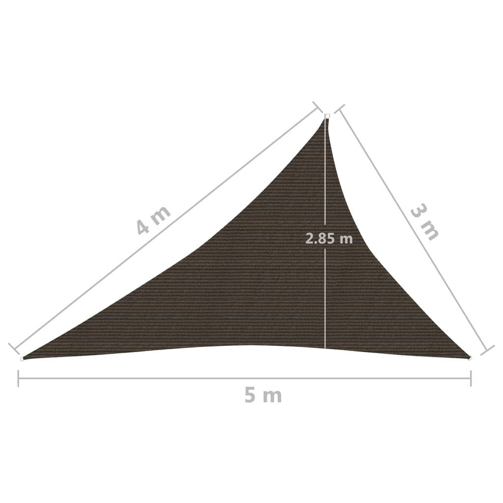 Vela Parasole 160 g/m² Marrone 3x4x5 m in HDPE 311806