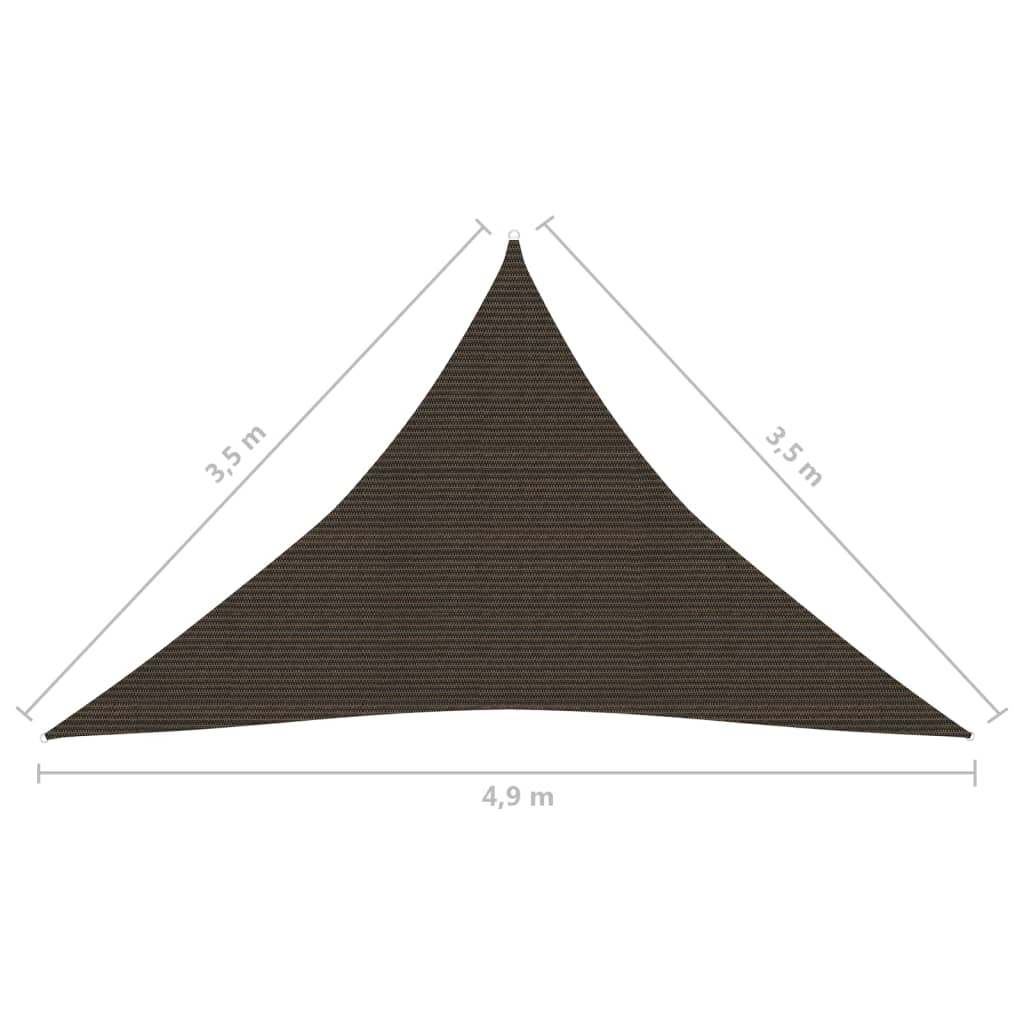 Vela Parasole 160 g/m² Marrone 3,5x3,5x4,9 m in HDPE