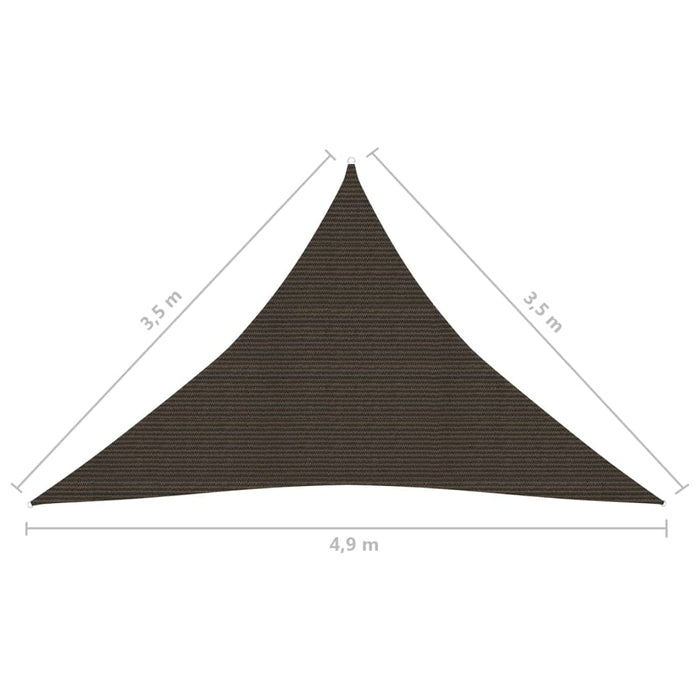 Vela Parasole 160 g/m² Marrone 3,5x3,5x4,9 m in HDPE