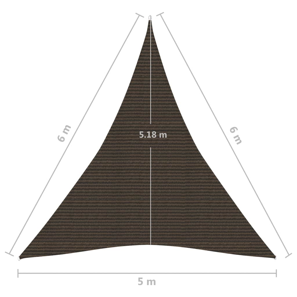 Vela Parasole 160 g/m² Marrone 5x6x6 m in HDPE