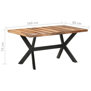 Tavolo da Pranzo 160x80x75 cm Legno Massello con Finitura Ambra 321547