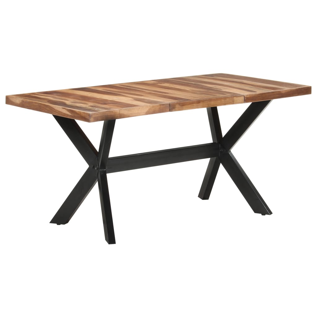 Tavolo da Pranzo 160x80x75 cm Legno Massello con Finitura Ambra 321547