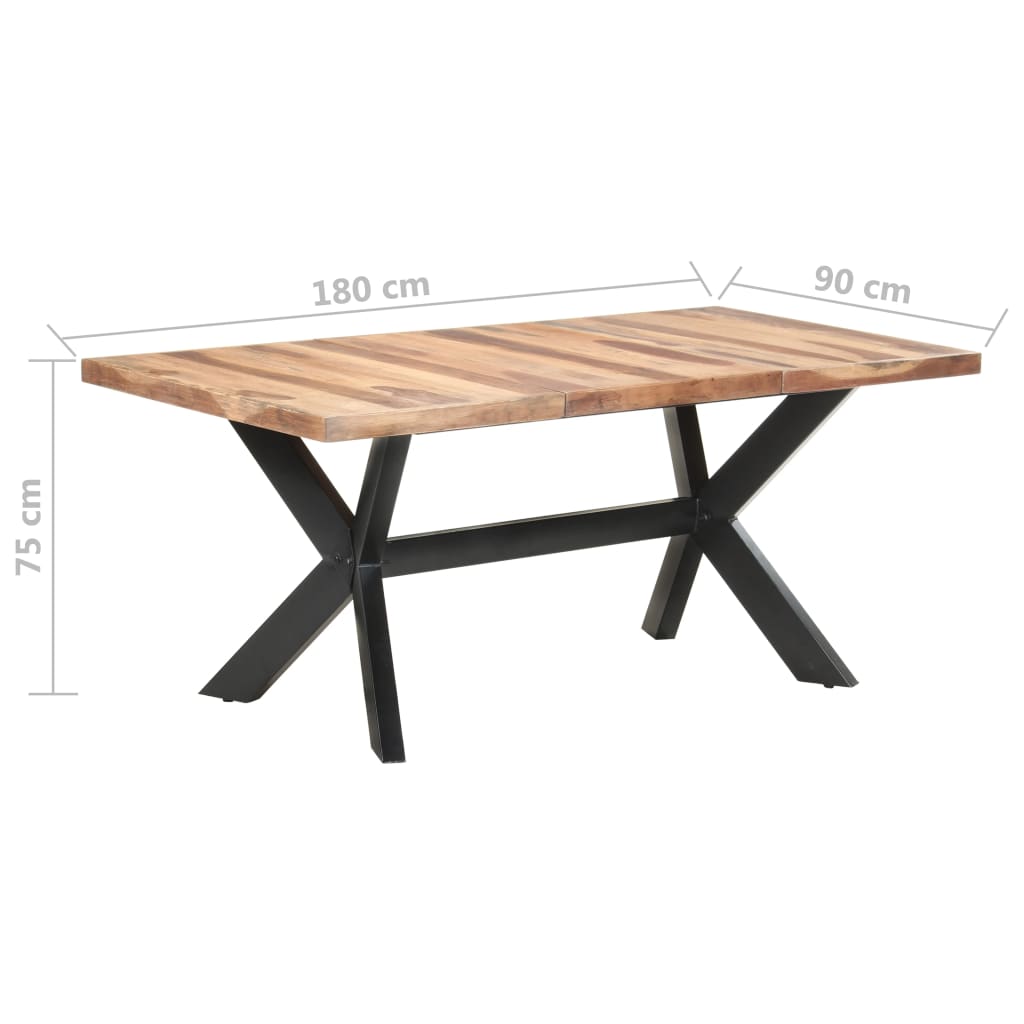 Tavolo da Pranzo 180x90x75 cm Legno Massello con Finitura Ambra 321548