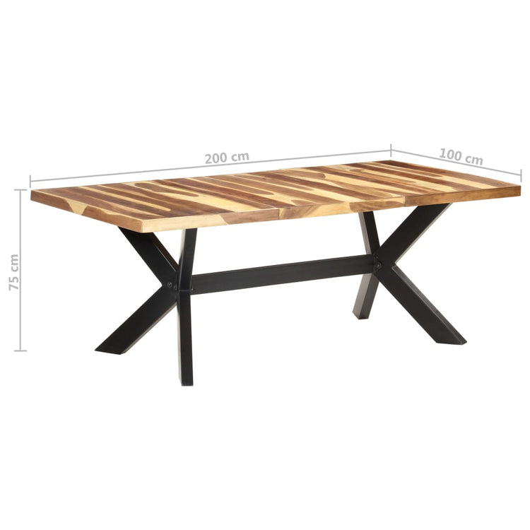 Tavolo da Pranzo 200x100x75cm Legno Massello con Finitura Miele cod mxl 18906