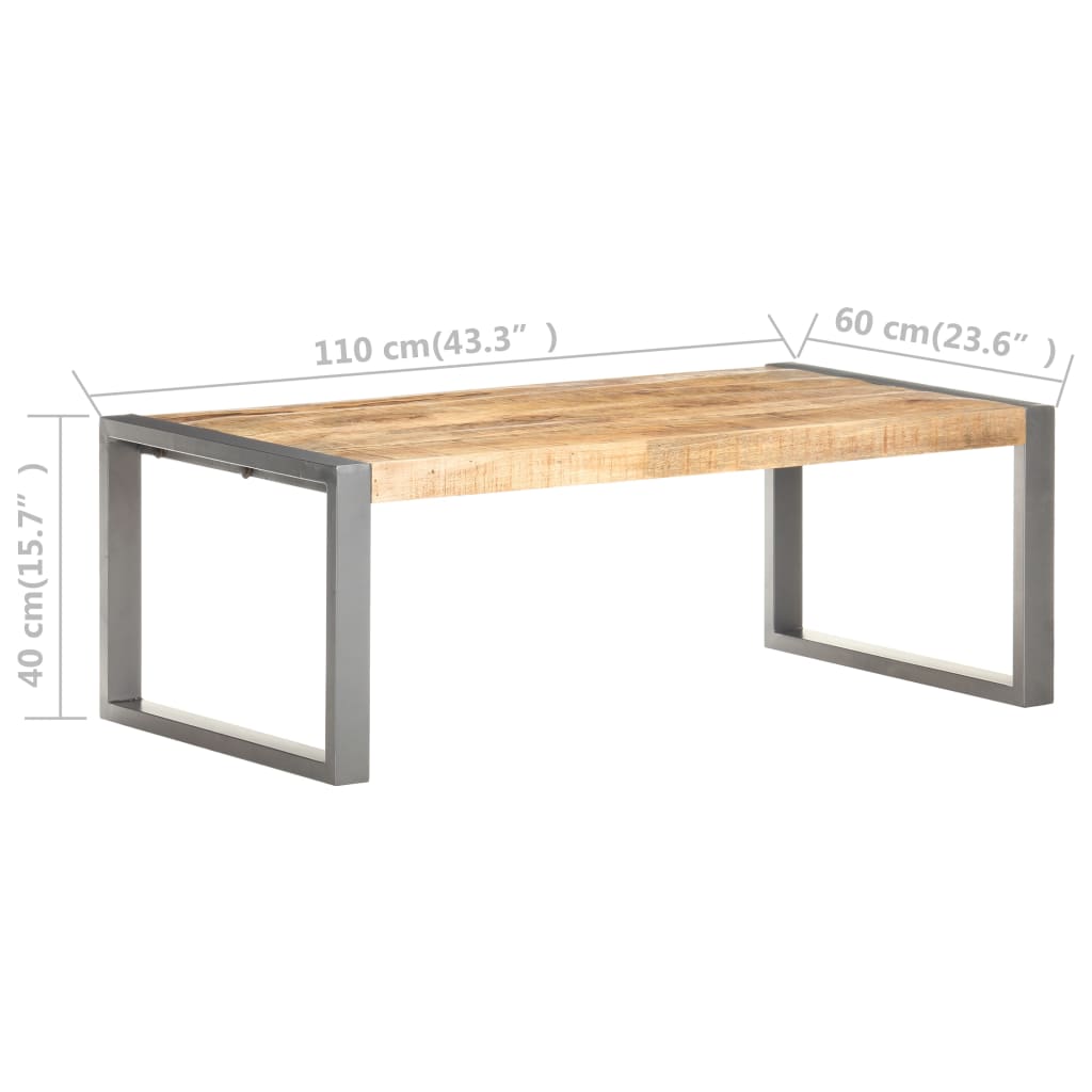 Tavolino da Salotto 110x60x40 cm in Legno di Mango Grezzo cod mxl 8017