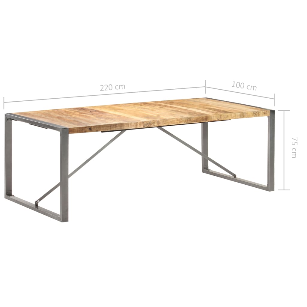 Tavolo da Pranzo 220x100x75cm in Legno Massello di Mango Grezzo cod mxl 29850