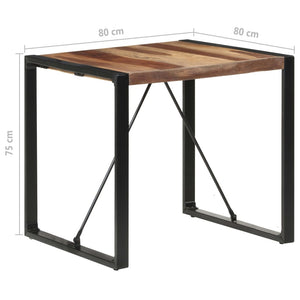 Tavolo da Pranzo 80x80x75 cm Legno Massello Finitura Sheesham 321602