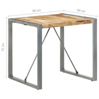 Tavolo da Pranzo 80x80x75 cm in Legno di Mango Grezzo cod mxl 37057