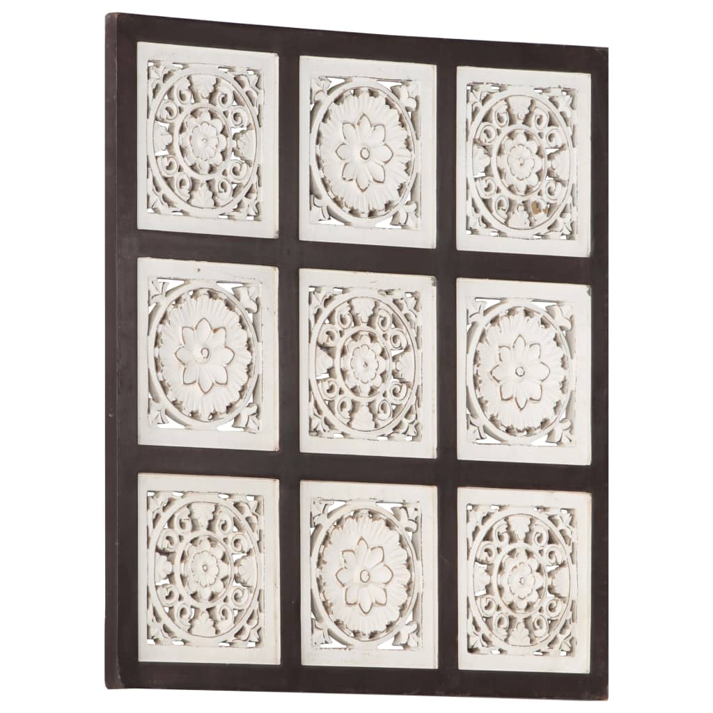 Pannello Intagliato a Mano in MDF 60x60x1,5 cm Marrone e Bianco cod mxl 19584