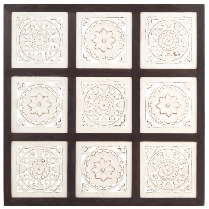 Pannello Intagliato a Mano in MDF 60x60x1,5 cm Marrone e Bianco cod mxl 19584