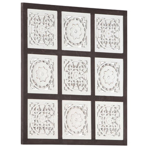 Pannello Intagliato a Mano in MDF 60x60x1,5 cm Marrone e Bianco cod mxl 19584