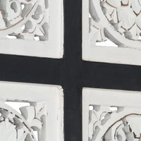 Pannello Murale Intagliato MDF 40x40x1,5 cm Nero e Bianco cod mxl 17450