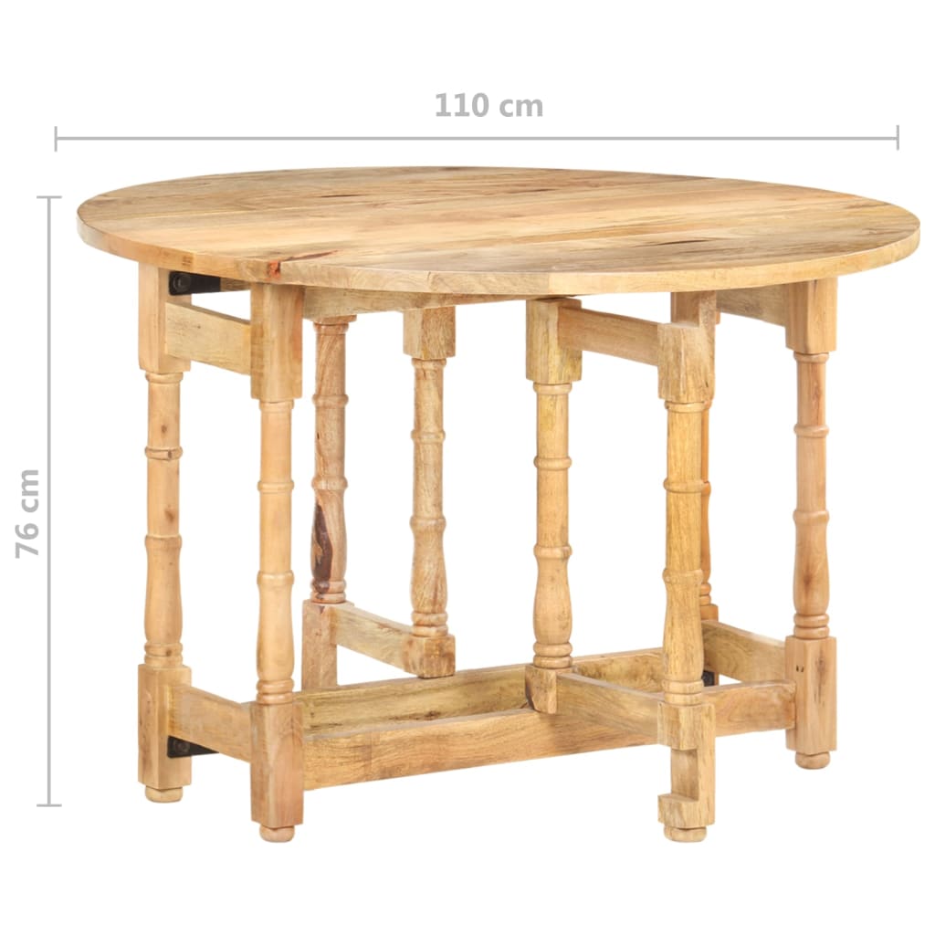 Tavolo da Pranzo Rotondo 110x76 cm in Legno Massello di Mango  cod mxl 10293