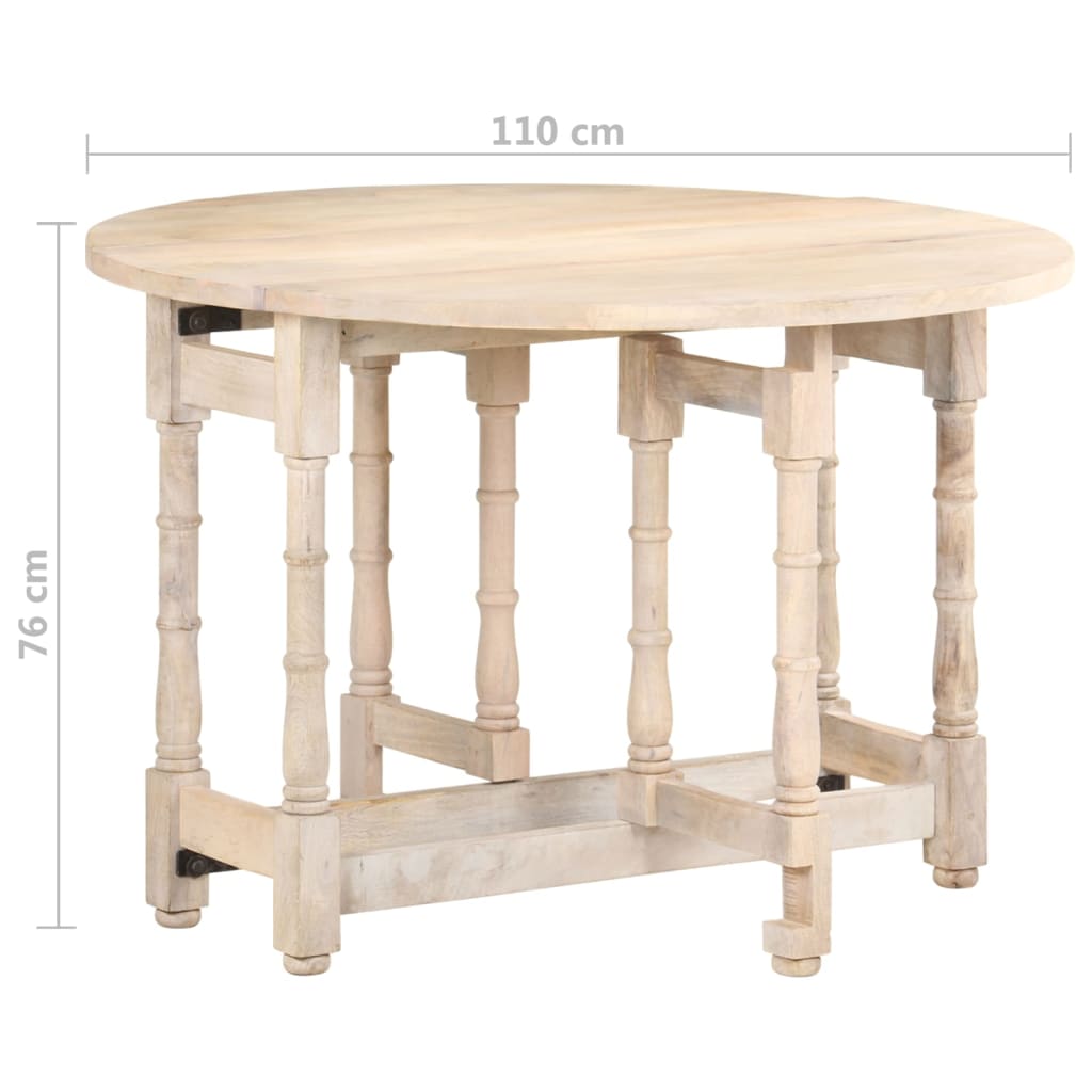 Tavolo da Pranzo Rotondo 110x76 cm in Legno Massello di Mango  cod mxl 12694