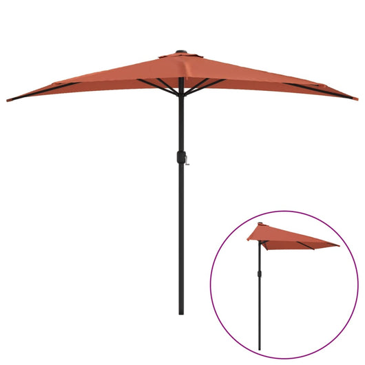 Ombrellone Palo in Alluminio Terracotta 300x150x253 cm a Metà