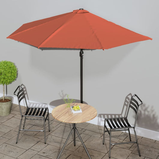 Ombrellone Palo in Alluminio Terracotta 300x150x253 cm a Metà