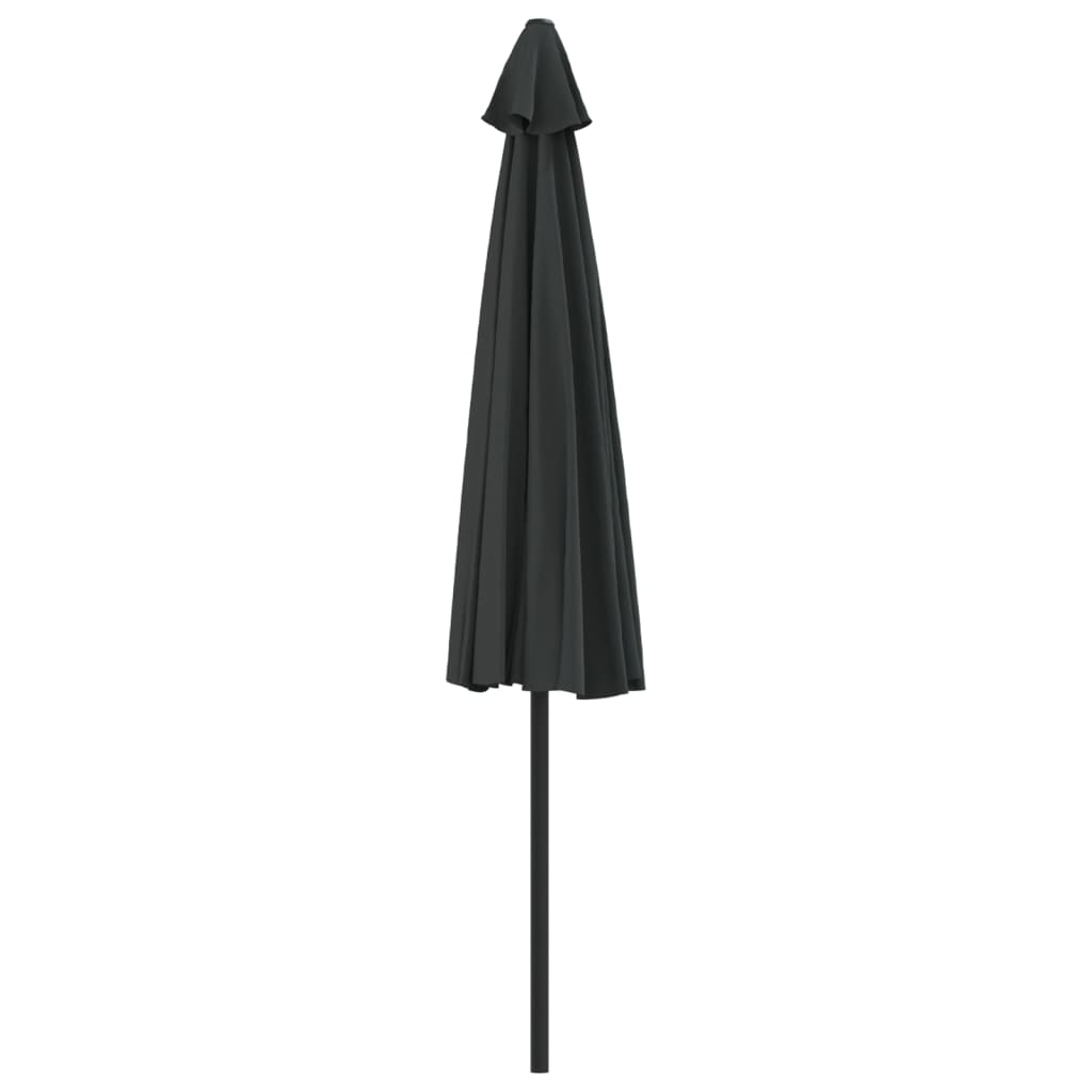 Ombrellone Balcone Palo in Alluminio Nero 300x150x253cm a Metà